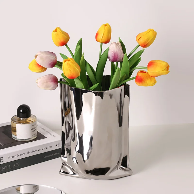 

Ceramic Vase Modern Minimalist Creative Luxury Ornaments Decoration Art Crafts Supplies Stand Desktop Ornaments Desktop Gift B