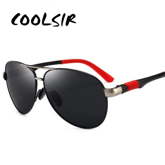 Мужские классические солнцезащитные очки авиаторы COOLSIR поляризационные HD для