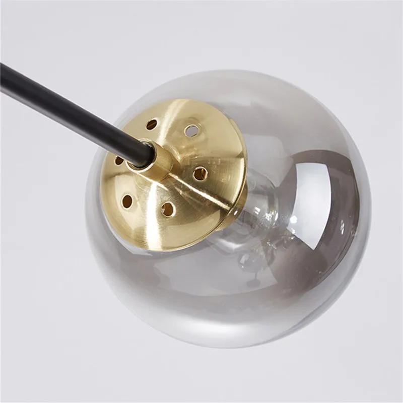 Современный подвесной светильник со стеклянным шариком для спальни гостиной