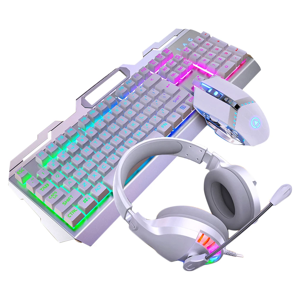 

USB Wired LED Backlight Computer Game Office Work Durable Portable PC Mechanical For Laptop Universal Gaming Keyboard Mouse Set