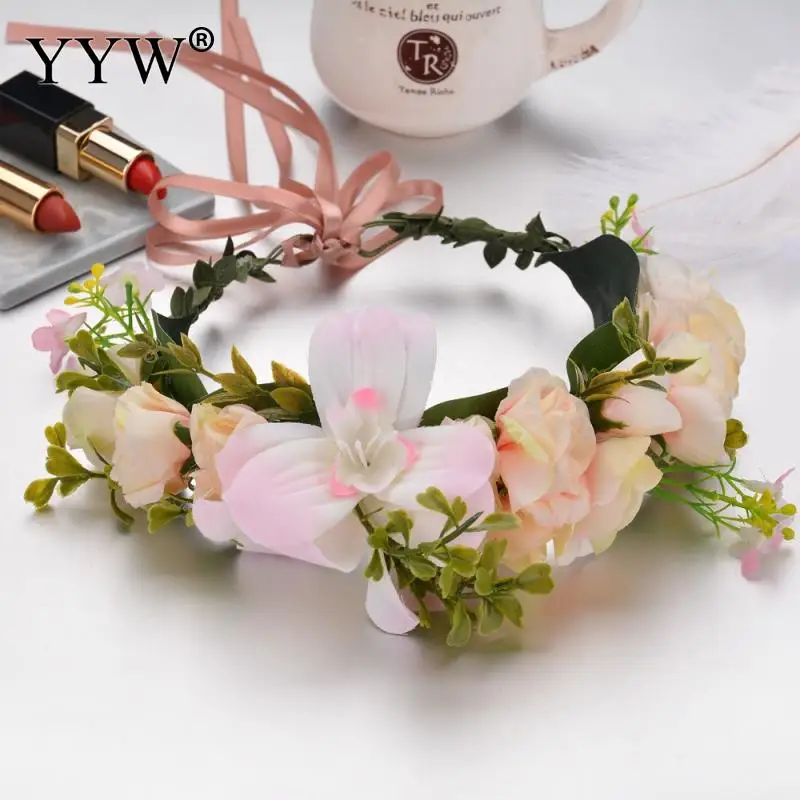 Женский венок для невесты цветочный с розами гвоздиками пионами и цветами |