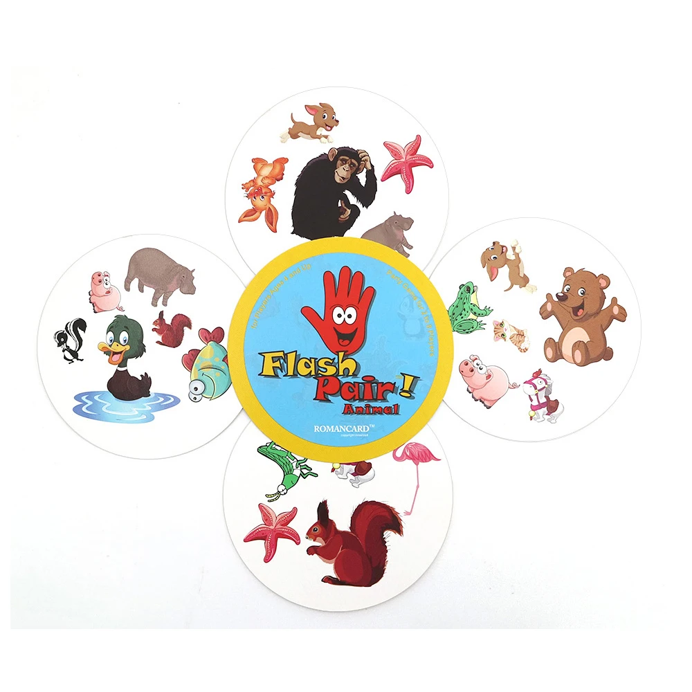 

flash pair animals board game spot sport & alphabet for kids family fun enjoy it double it English version card game gifts