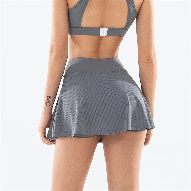 

S-XXXL Solid Tennis Skirts Women Badminton Golf Dancing Skirt High Waist Fitness Workout Shorts Athletic Running Sport Skorts