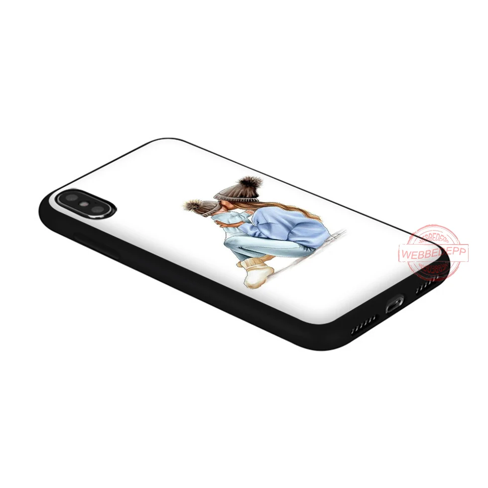 WEBBEDEPP мама и дочь рисунок Мягкий Силиконовый ТПУ чехол для телефона для iPhone 5 6 7 8 Plus X XS XR XS Max 11 11peo 11proMax