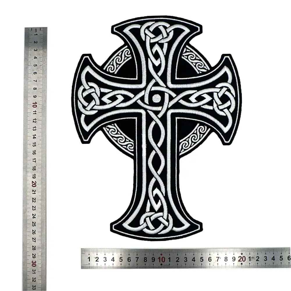 Большие Перекрестные мотоциклетные нашивки с вышивкой швейные этикетки