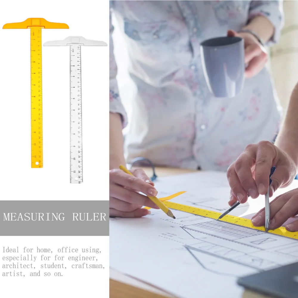 

2 Pcs T Shape Rulers Double Scale Ruler Measuring Ruler Measuring Tool