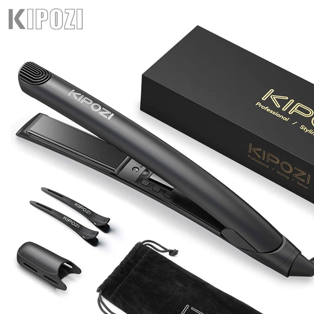 

KIPOZI Ceramic Hair Straightener 2 in 1 Flat Iron for Hair Ionic Dual Voltage Lightweight Hair Straightener for Travel