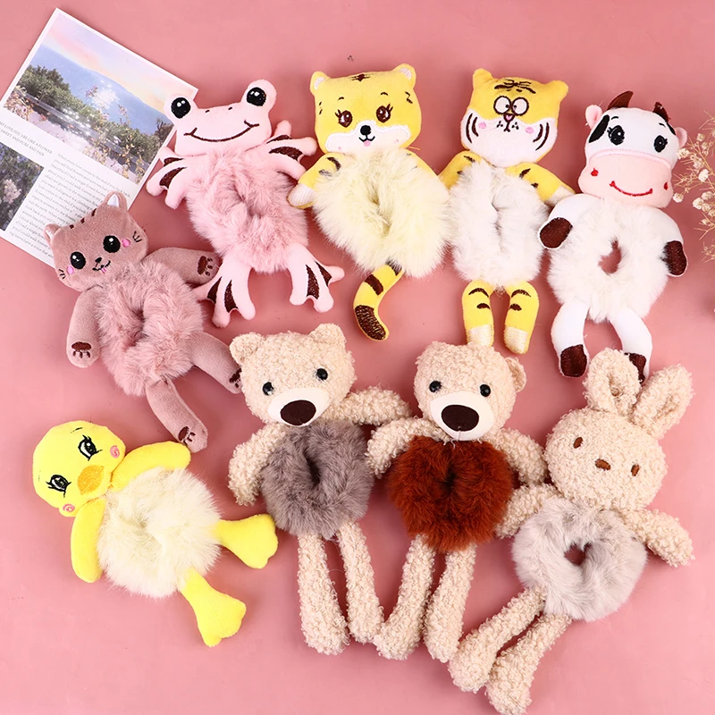 1 шт. кавайные женские эластичные резинки для волос мультяшный Плюшевый Медведь