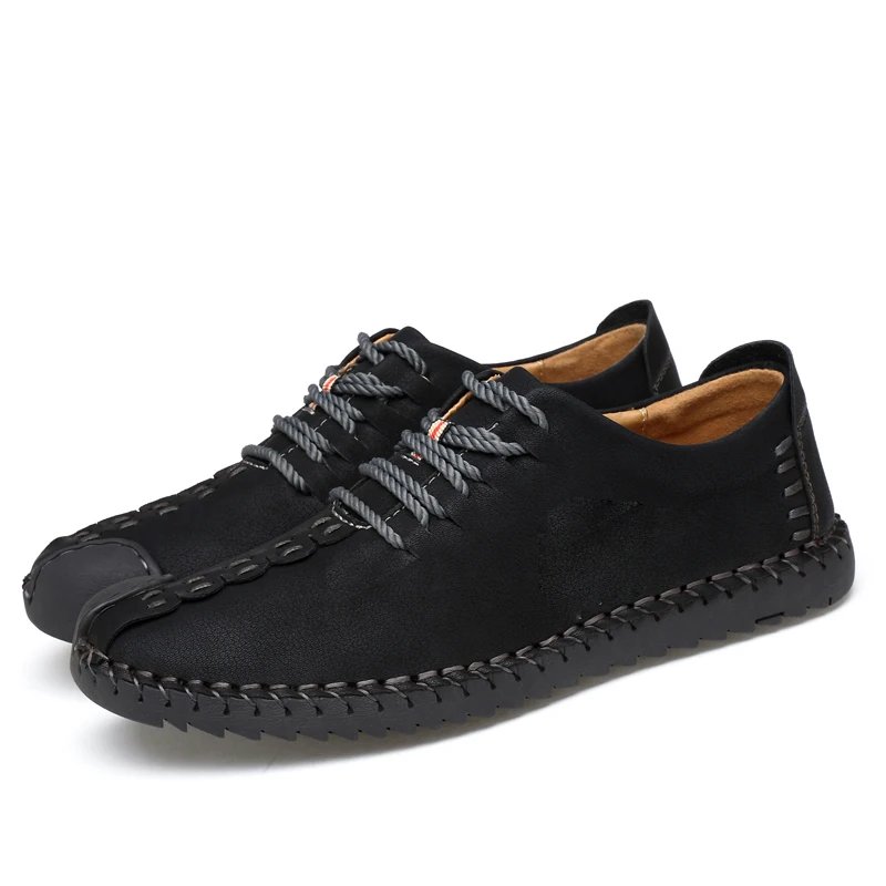 2018 New Comfortable Casual Shoes Loafers Men Quality Split Leather Flats Hot Sale Moccasins | Обувь