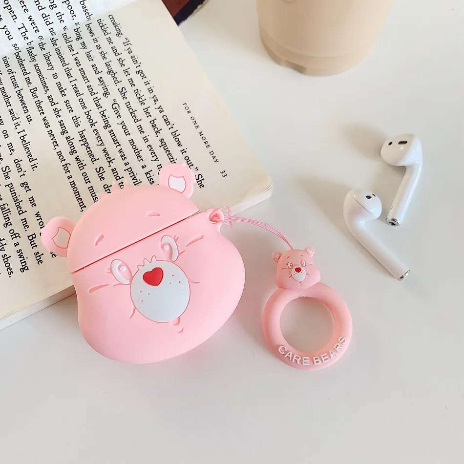 D Pink Для AirPods чехол 3D милый мультяшный медведь чехол для наушников для Airpods 2/i10/i11TWS ins стильный защитный чехол с кольцом на палец - Цвет: D Pink