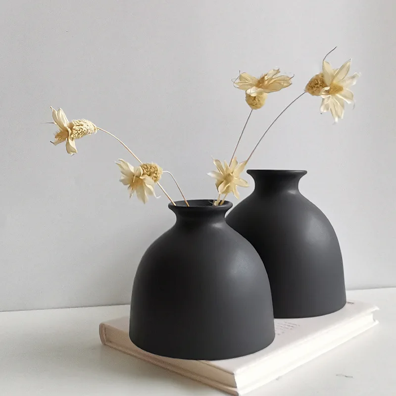 

Simple Light Luxury Ceramic Vase Hydroponic Flowers Living Room Dining Room TV Cabinet Decorative Vase Soft Decoration Crafts