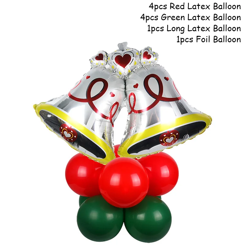 10pcs Balloon Set Рождественские украшения, воздушные шары, Набор Санта Клауса, снеговика, рождественские воздушные шары из фольги Globos, рождественские украшения для вечеринки, рождественские украшения - Цвет: 10pcs Balloon Set