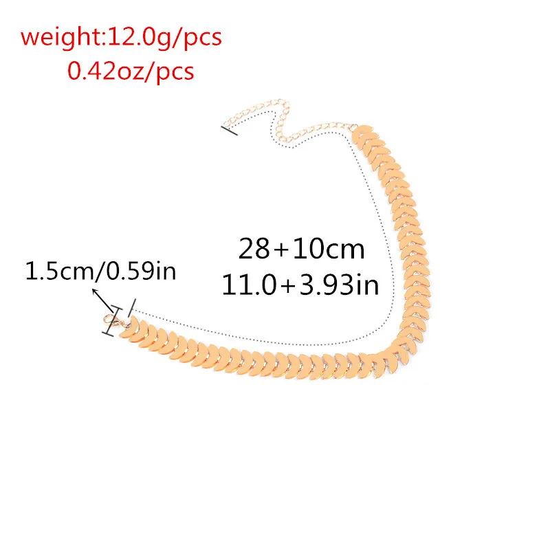 Fashion Leaf Chain Necklace Gold Color Choker Collar Punk Hip Hop Jewelry For Women DJ-275 | Украшения и аксессуары