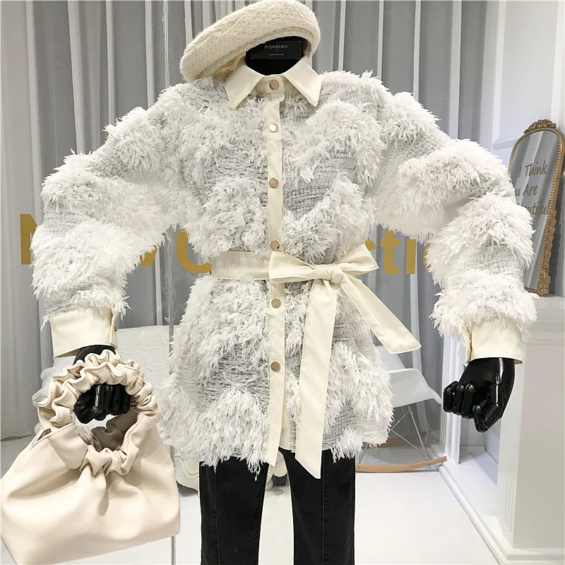 ALPHALMODA 2020 Весенняя женская кружевная рубашка с 3D кисточками и супер сказочными