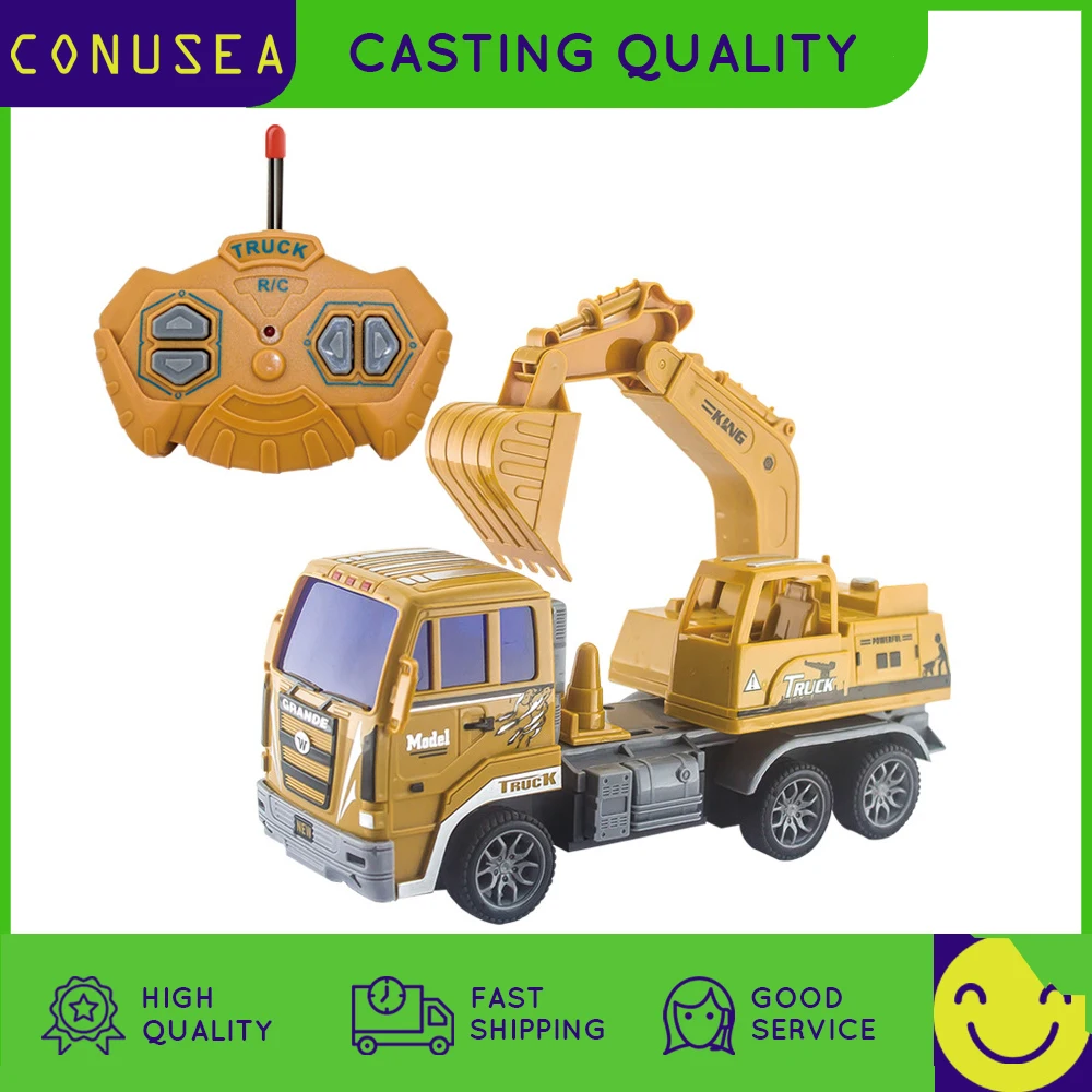 

1:30 Scale 4Ch Remote Control Car Truck Tractor Excavator Construction Vehicles Mixer Truck Cargo Dump Cars Toy Children Gift