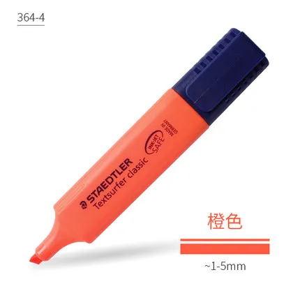 Orange 1 шт. Staedtler sharpie цветной хайлайтер 364 Детские макароны студентов с офисными бликами текст маркер для выделения ручка - Цвет: Orange