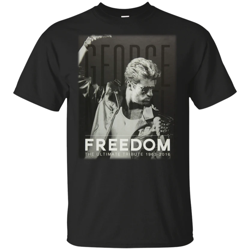 Джордж Майкл Freedom Винтажная Футболка 2019 мужская черно-белая уличная Повседневная