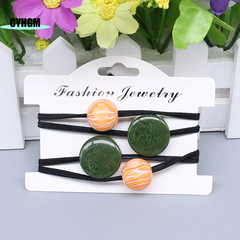 

wholesale New Fashion korean elastic hair bands amber Hair rope womens hair accessories hair ties Girls Hair Band A02-3