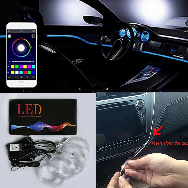 Автомобильный окружающий светодиодный RGB комплект для внутреннего освещения
