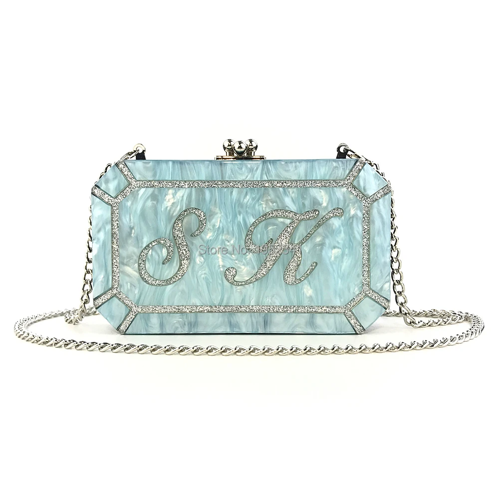 

OC4198 New design 2020 acrylic purse ladies party custom bag acylic clutch name bag