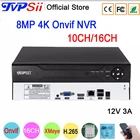 Система видеонаблюдения Auido Hi3536E, 12 В, 3 А, H.265 + 8 Мп, 4K, 16 каналов, распознавание лиц, Onvif, IP, CCTV, NVR, DVR