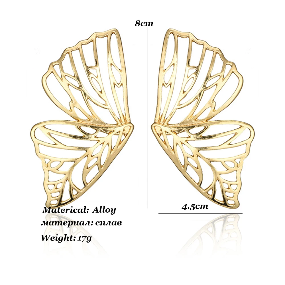 

New Fashion jewelry The butterfly statement gold earrings acrylic earrings luxury gifts for women earrings