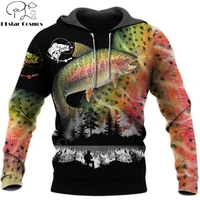 beautiful trout fishing 3d printed men hoodie autumn and winter unisex deluxe sweatshirt zip pullover casual streetwear kj412