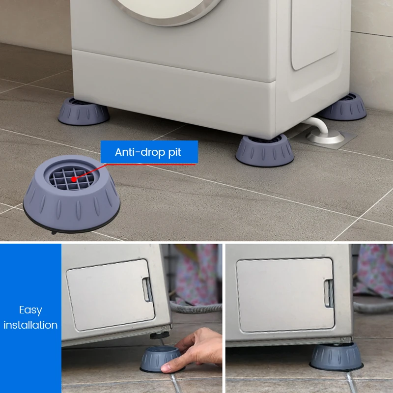 4Pcs Anti Vibration Washing Machine Feet Pads Rubber Mat Dryer Fixed Non-Slip Pad Fridge Stand Legs For | Обустройство дома