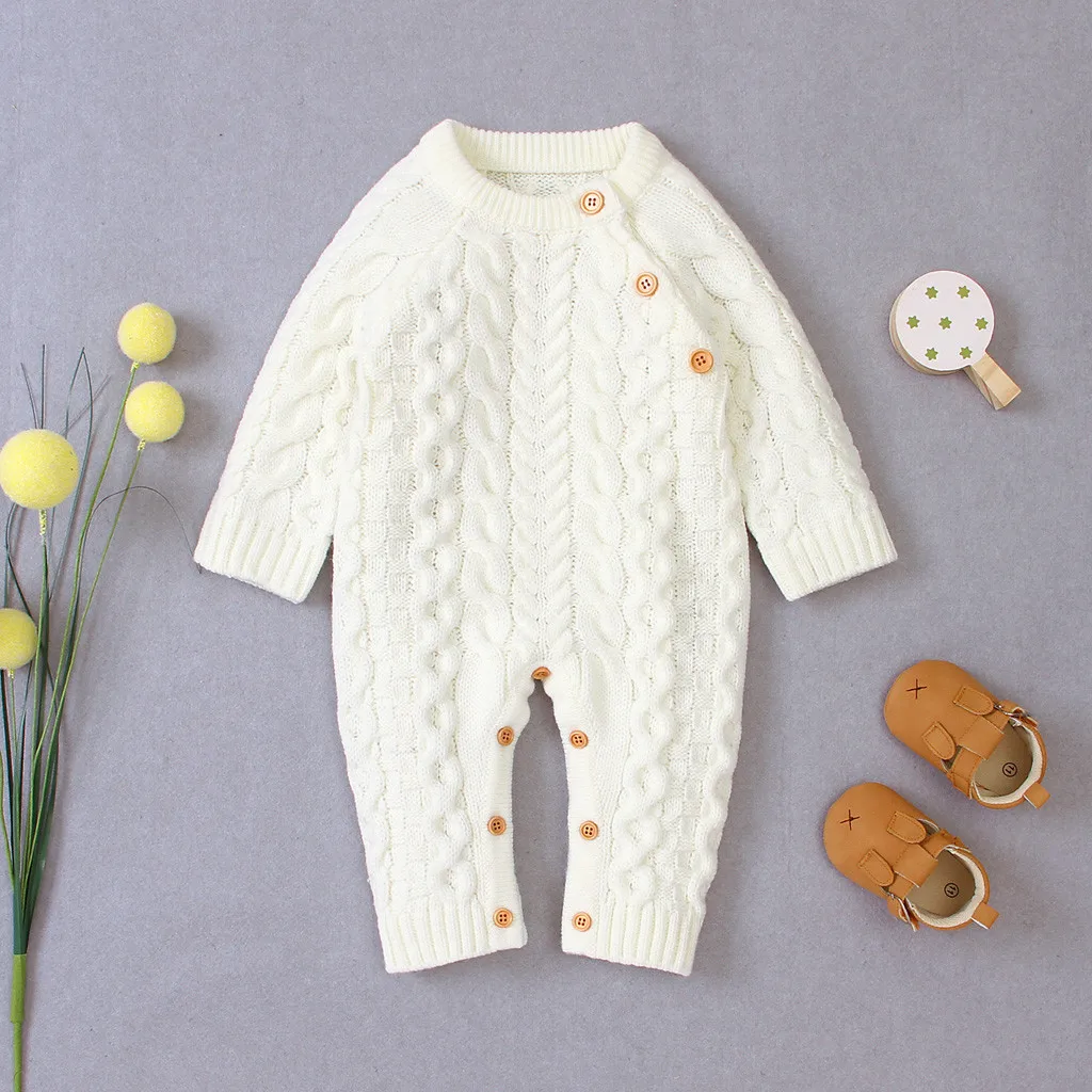 Детский трикотажный комбинезон для мальчиков и девочек теплый длинный на