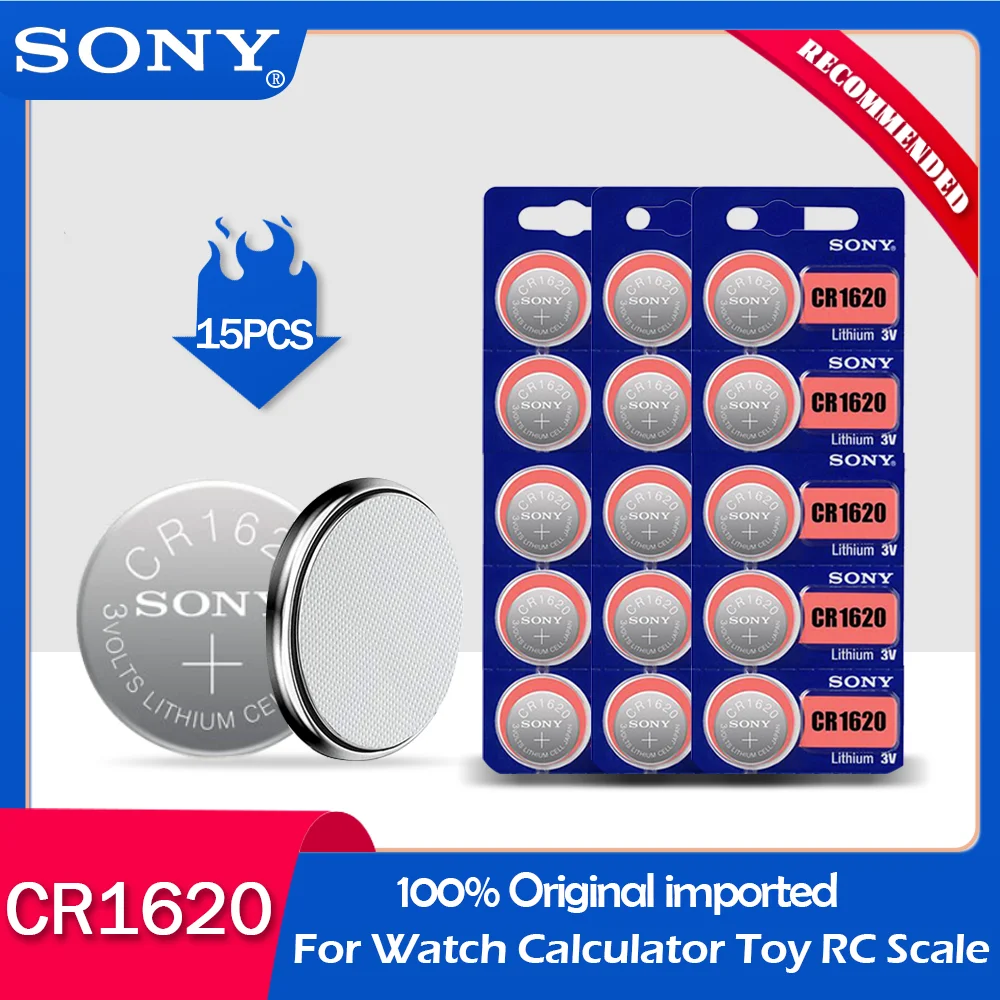Литиевая батарея sony CR1620 15 шт./лот 100% оригинал 3 в для автомобильных ключей часов