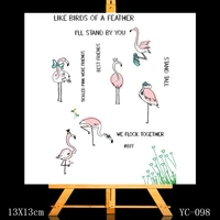 zhuoang cute flamingo clear stampscard making holiday decorations for scrapbooking transparent stamps 1313cm