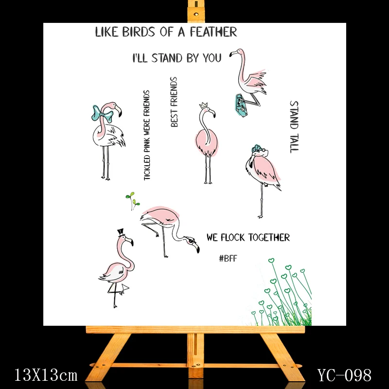 ZhuoAng милые Фламинго прозрачные штампы/изготовление карт праздничные украшения