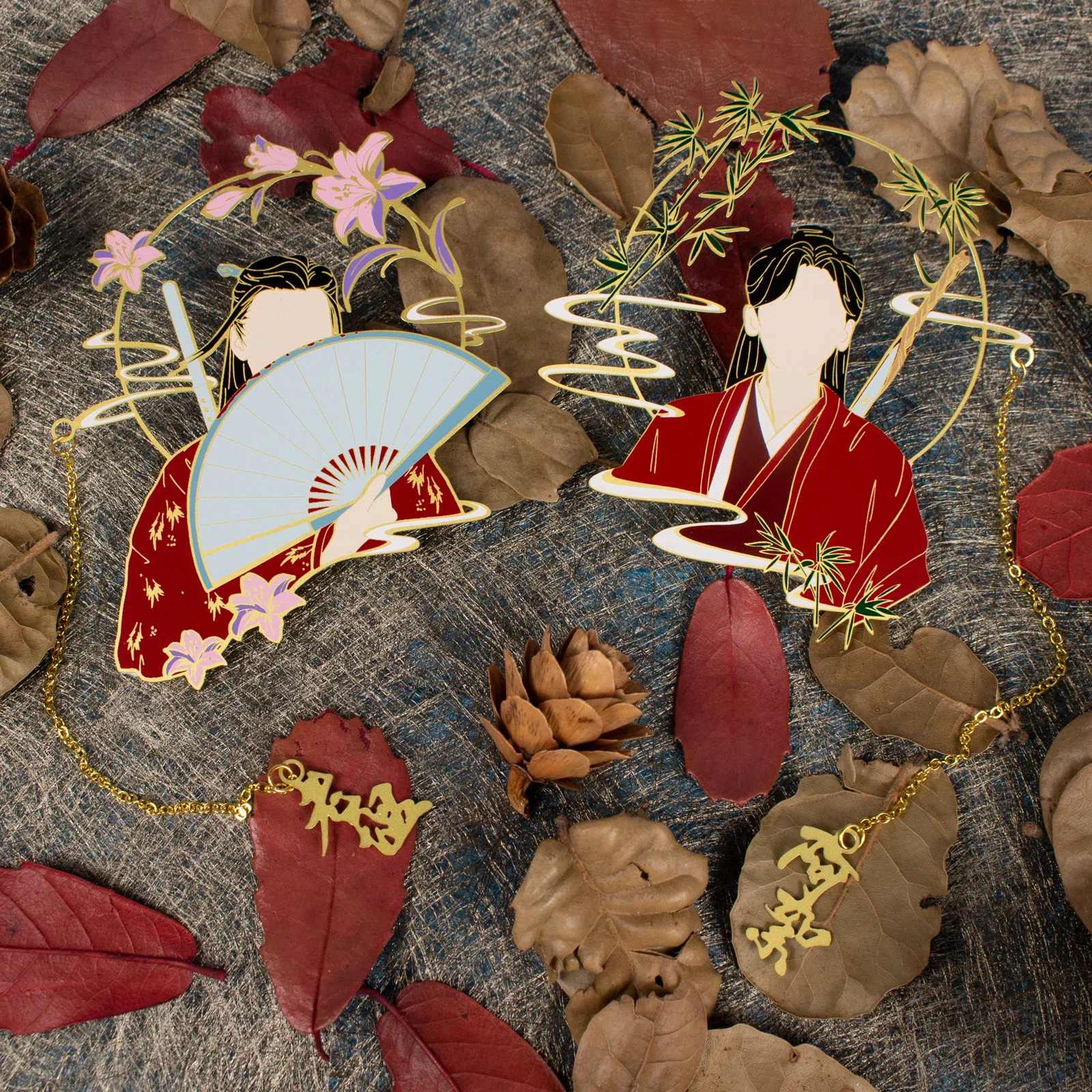 

Anime WORD OF HONOR Shan He Ling Hollow Out Metal Bookmarks Souvenir Pendant Decor Collection Zhou Zishu Wen Kexing Cosplay Gift