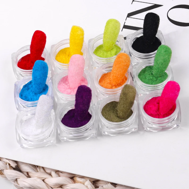 Пушистый разноцветный кашемировый Блестящий Гель-лак для ногтей 12 цветов |