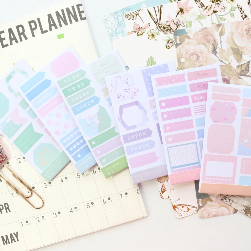 Милые акварельные украшения Domikee для школьников самодельные наклейки дневника