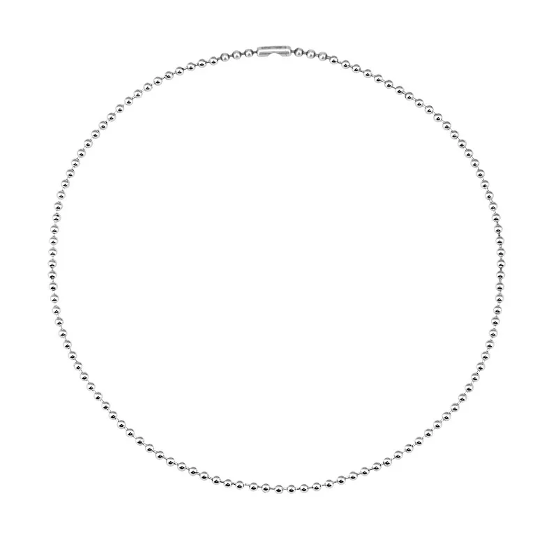 Цепочка унисекс из тайского серебра 2 5 пробы ожерелье круглых бусин мм 3 4 простая