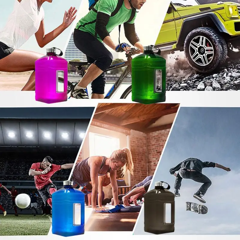 

3.8L Ultra Large Kettle Bucket Nylon Handle Anti Leakage Gym Portable Workout Dumbbell Drinking Mug With Scale Outdoor Dropship