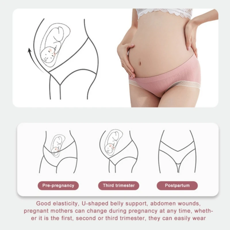 

1Pcs Female Low Waist Women Panties Maternity Underwear Pregnant Cotton Breathable Underwear Soft