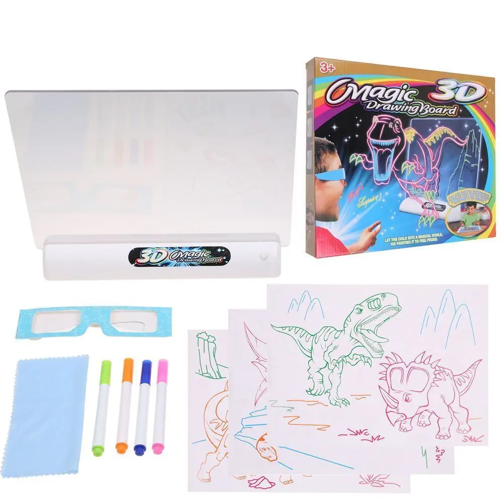 Пластиковая 3D волшебная доска для рисования трехмерная необычная красочная
