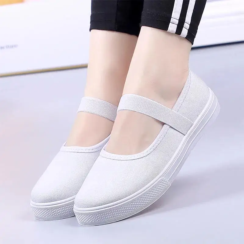 

Cresfimix Women Fashion High Quality Pure White Anti Skid Work Nurse Shoes Lady Casual Height Increased Spring Cute Shoes A9705