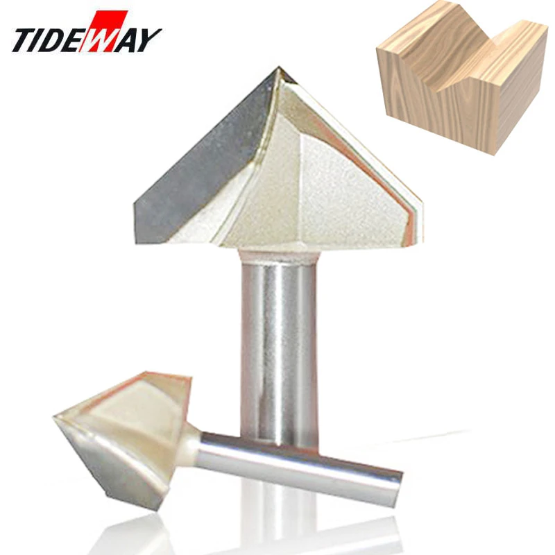 

Tideway 1/4 "хвостовик 90 градусов V паз типа долбежный резак Freze Ucu вольфрамовые фрезы для дерева деревообрабатывающий резной инструмент