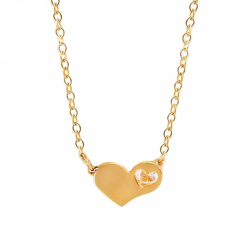 Минималистичное ожерелье в форме сердца RIR характерное женское из нержавеющей