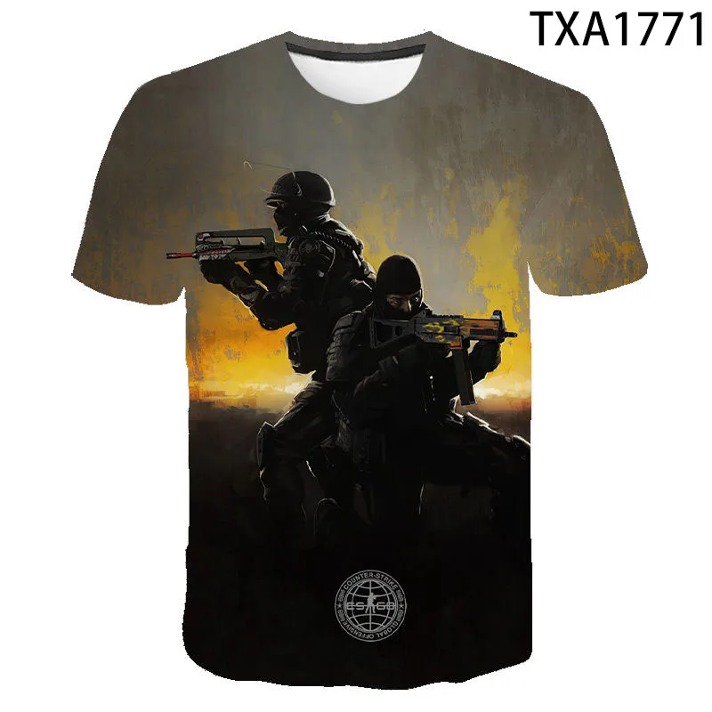 

Новинка 2021, летняя футболка для мужчин с 3D принтом из игры CS GO, Женские топы с рассекающим демонов в стиле хип-хоп, футболки большого размера