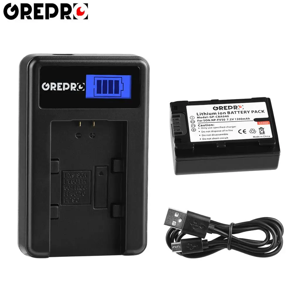 1300 мА/ч NP FV50 Батарея с ЖК дисплей USB NPFV50 Зарядное устройство для SONY HDR CX390 290E PJ510 XR260
