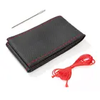 Оплетка для руля автомобиля, чехол из искусственной кожи с иглами и ниткой, аксессуар сделай сам