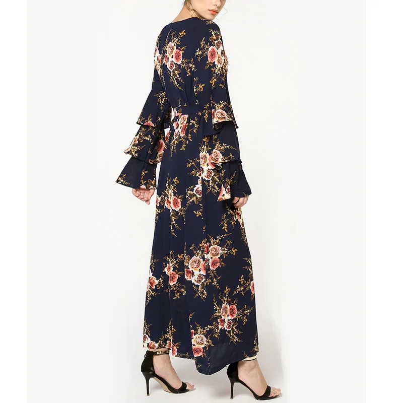 Женское шифоновое платье макси в стиле бохо длинное пляжное большого размера 5XL