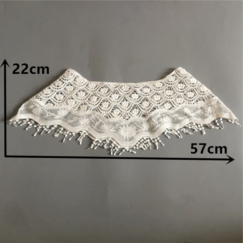 Высококачественный кружевной воротник с вышивкой и кисточками шаль вырезами