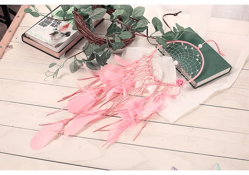 

Simple pink fairy shell tassel dream net pendant handicraft gift home decor boho decor room decoration dream catcher Wedding