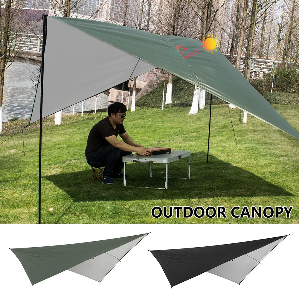 

290x290cm Awning Waterproof Tarp Tent Shade Ultralight Garden Canopy Sunshade Outdoor Camping Hammock Rain Fly Beach Sun Shelter