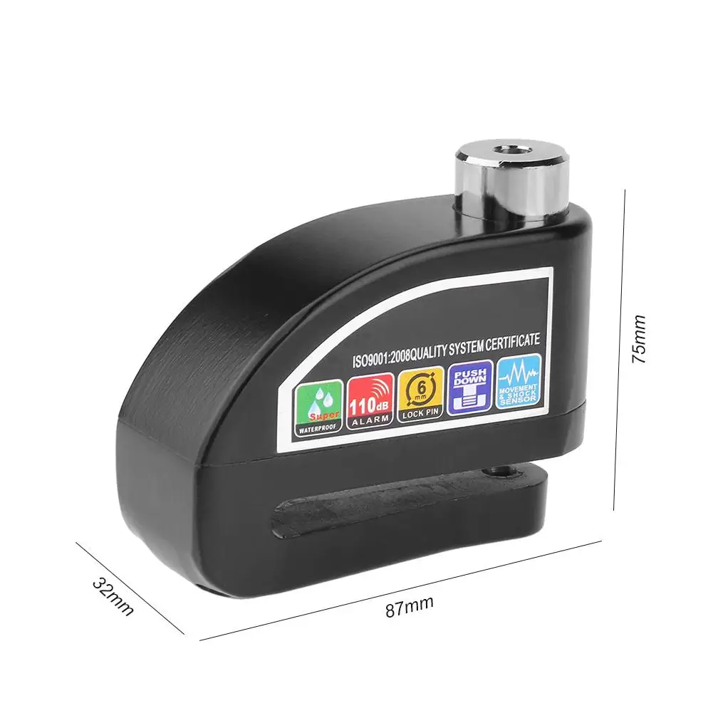 

Anti-theft Wheel Disc Brake Lock with Security Alarm for Motorcycle Bicycle